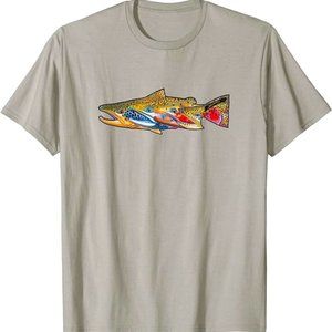 Rep Your Water/Trout Unlimited Derek DeYoung Fab Four Trout T-Shirt New.